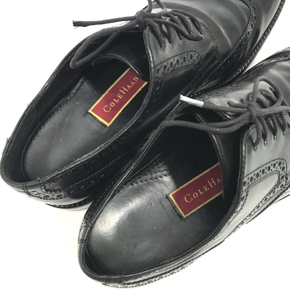 Cole Haan Black Leather Wingtip Oxfords Shoes main image 4